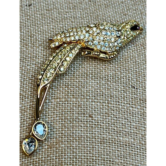 NOLAN MILLER Avalon Bird Of Paradise Brooch Diamanté Crystal Jewelry Present Bir - Picture 11 of 12